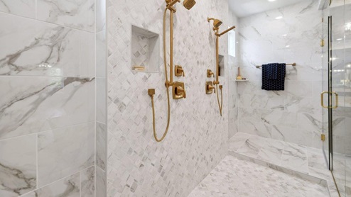 large glass shower