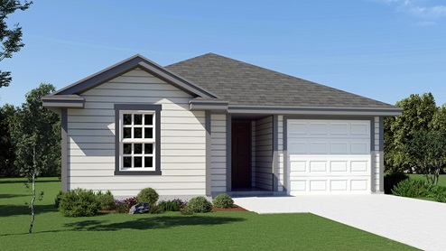 DR Horton San Antonio Redbird Ranch the tobin floor plan elevation a with all siding front exterior and 1 car garage