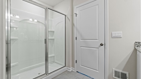 Shower in the primary bathroom