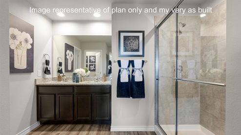 Primary bath with dual vanities