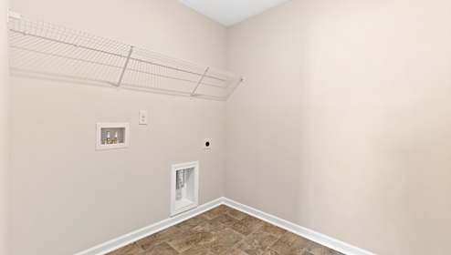 Laundry room. New home in Asheville, North Carolina