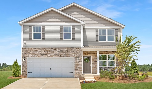 Belhaven front exterior of model in Silverstein