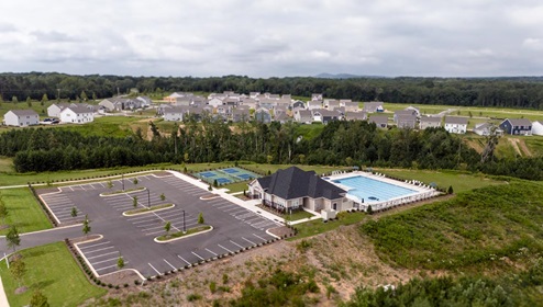 Chestnut at Laurelbrook community pool and clubhouse in Charlotte, North Carolina