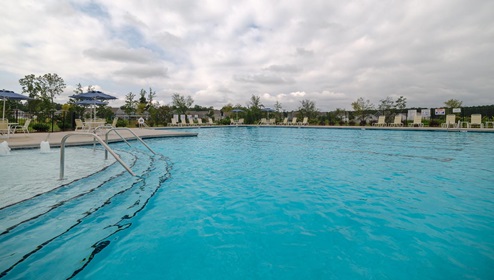 Chestnut at Laurelbrook community pool and clubhouse in Charlotte, North Carolina