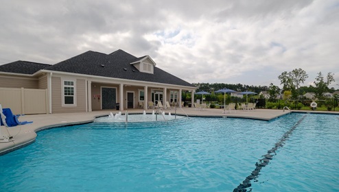 Chestnut at Laurelbrook community pool and clubhouse in Charlotte, North Carolina