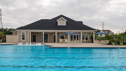 Chestnut at Laurelbrook community pool and clubhouse in Charlotte, North Carolina
