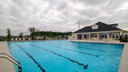 Chestnut at Laurelbrook community pool and clubhouse in Charlotte, North Carolina