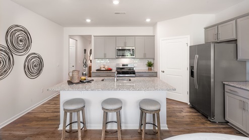 Kitchen with stainless steel appliances and granite countertops