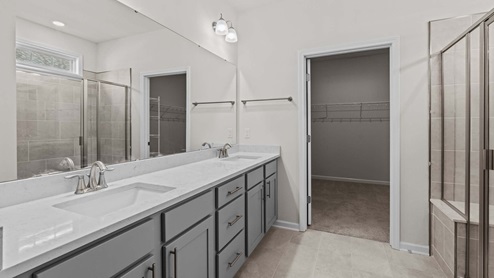 Primary bathroom with walk in shower