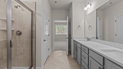 Primary bathroom with walk in shower