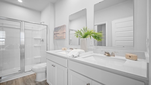 Primary bathroom view in the Greenbriar model