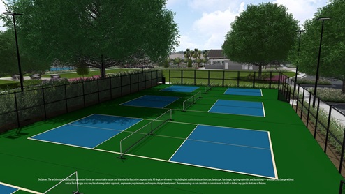rendering of pickleball courts
