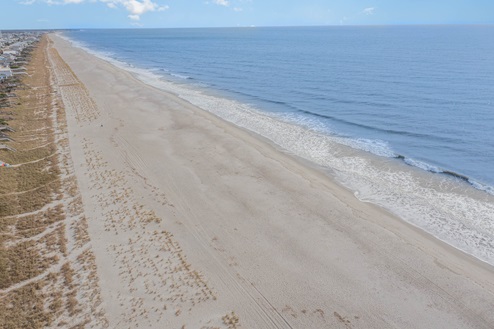 empty beach aerial shot