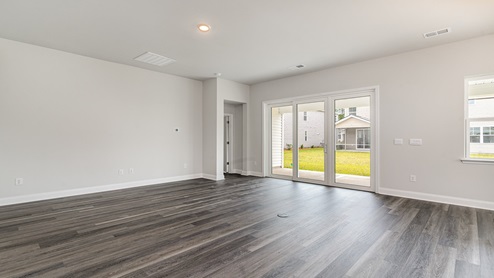 living room with sliding glass door