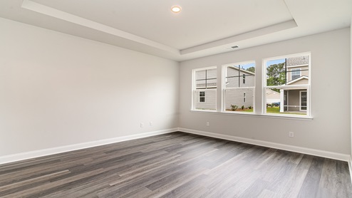 Primary bedroom with vinyl plank flooring
