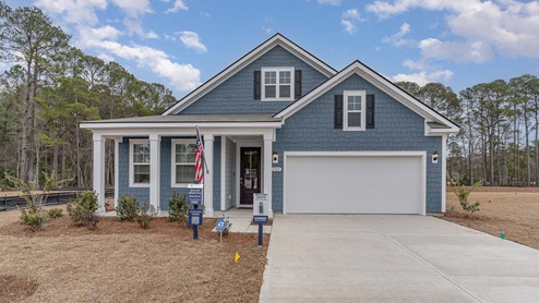 single story home with hardie siding