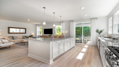 kitchen with white cabinets and granite countertops