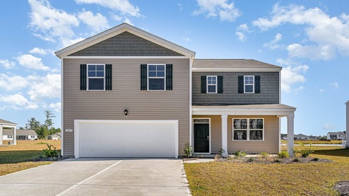 Two-story home with two-car garage