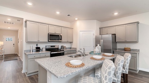 Dover kitchen with gray cabinets