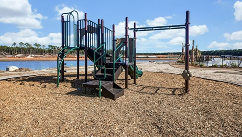 Homeowners will enjoy a resort style swimming pool, clubhouse with full kitchen, fitness room, simulated golf, pool table, fire pit area, multi-game court, discovery playground and amenity pond.