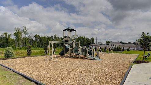 The playground is spacious with mulch