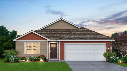 Park Ridge Harmony Ranch Model Rendering with vinyl siding