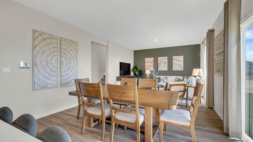 kitchen island overlooking the open concept living room
