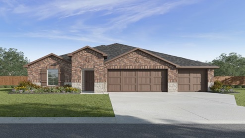 One story home with two tone exterior