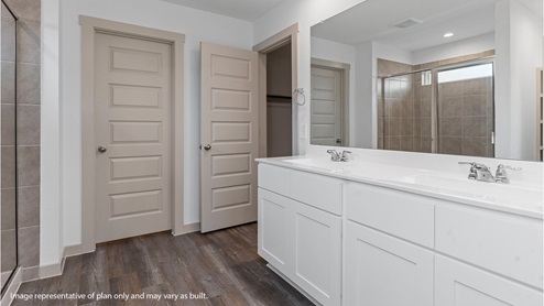 Primary bathroom with double sinks