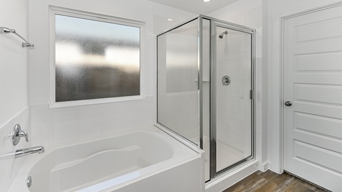 primary bedroom with tub and seperate Shower
