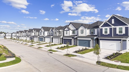 grand west community streetscape in houston, texas