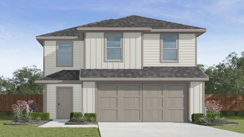 the davis floor plan is a two-story home with three large bedrooms and a two-car garage