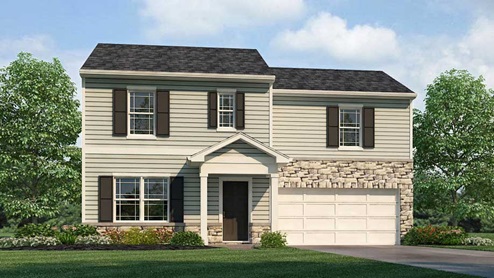 X481 A2 Elevation New Home Exterior at Cowley Farms in Elizabethtown Kentucky