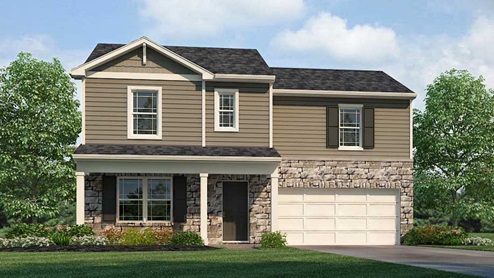 X481 B4 Elevation New Home Exterior at Cowley Farms in Elizabethtown Kentucky