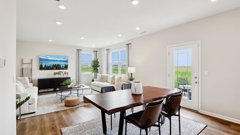 dining nook in between kitchen and great room
