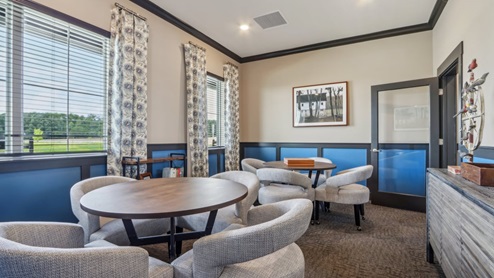 game and reading room in amenity center