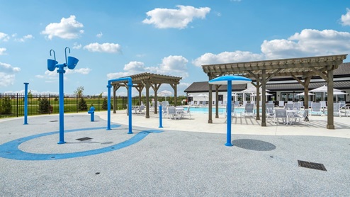 splash pad at Miles Farm pool