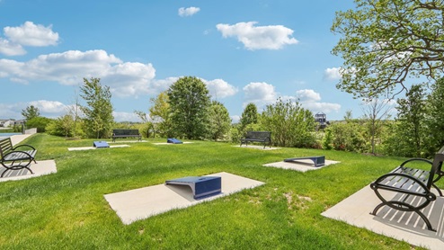 cornhole boards at Miles Farm amenity center