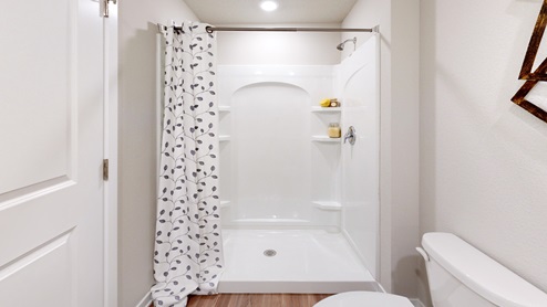 primary bathroom with walk-in shower