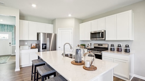 kitchen with white cabinets