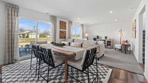 Colonial Heights Bellamy model home open floor plan dining room