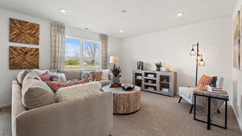 Colonial heights Bellamy model home with 2 large windows for natural light