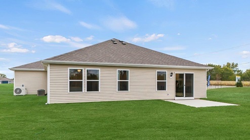 traders trace harmony model home exterior with patio