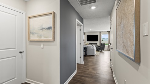 Hallway in between bedrooms and the living room.