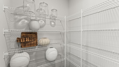 Kitchen with large walk in pantry.