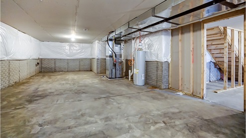 full basement with mechanicals