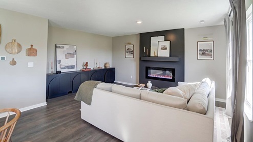 great room with electric fireplace