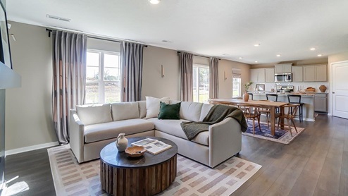great room and kitchen