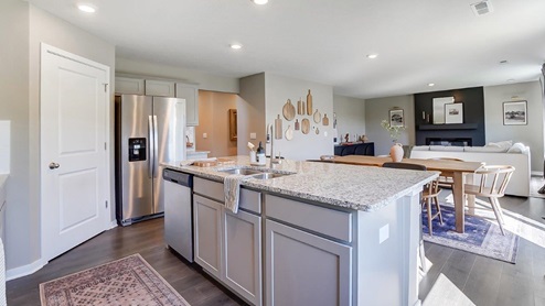 built in island and great room