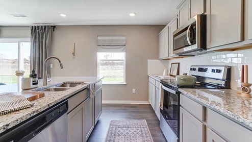 kitchen cabinets and island